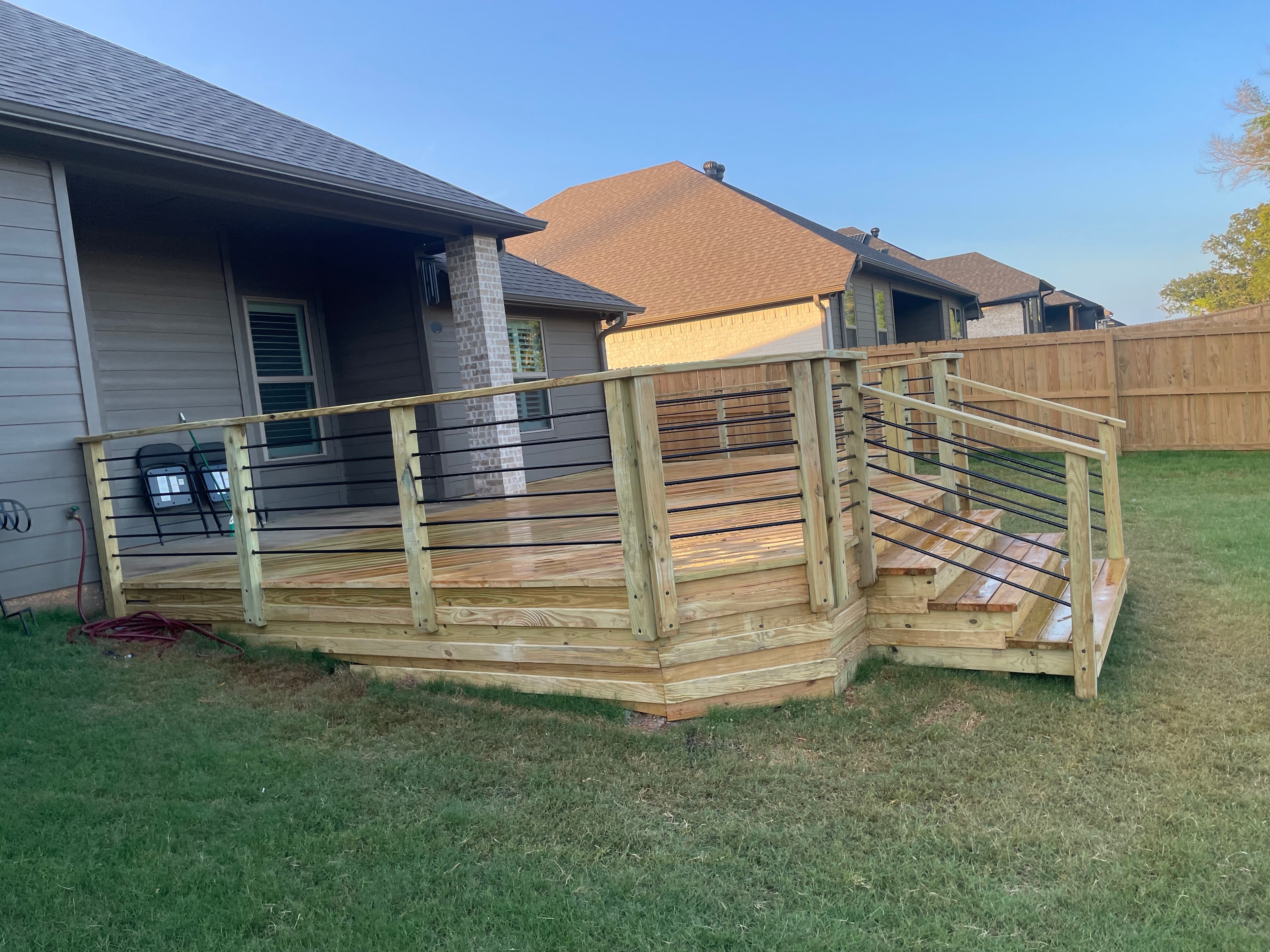 Wood Deck with Metal Railings — East Texas